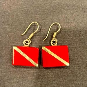 Sterling Scuba Diving Earrings